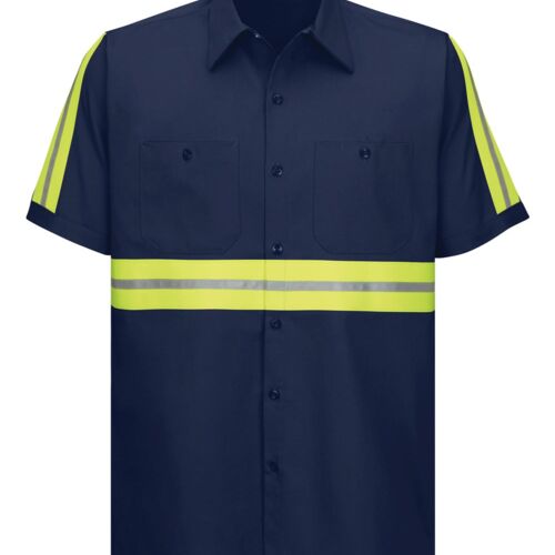 Men's Enhanced Visibility Short Sleeve Cotton Work Shirt Thumbnail