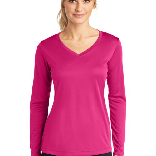 Women's Long Sleeve PosiCharge® Competitor™ V-Neck Tee (LAST NAME OPTION) Thumbnail
