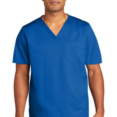 Unisex WorkFlex ™ Chest Pocket V Neck Top (SWMES) Thumbnail
