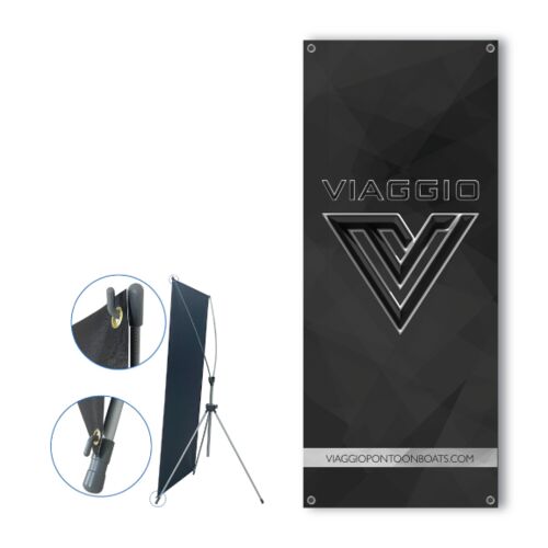 2.6'x6' Black Viaggio V Banner Thumbnail