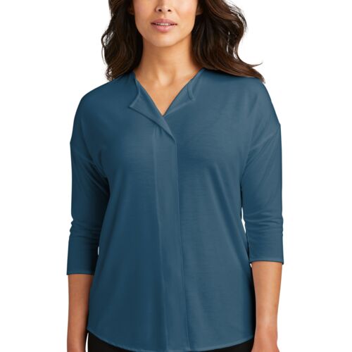 Port Authority® Women's Concept 3/4-Sleeve Soft Split Neck Top (SHOPCSM) Thumbnail
