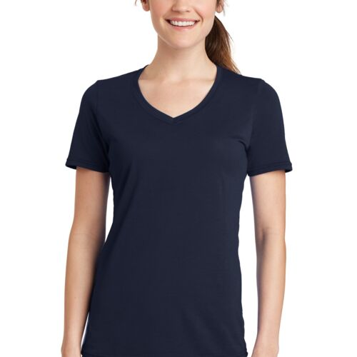 Ladies Performance Blend V Neck Tee (LAST NAME OPTION) Thumbnail