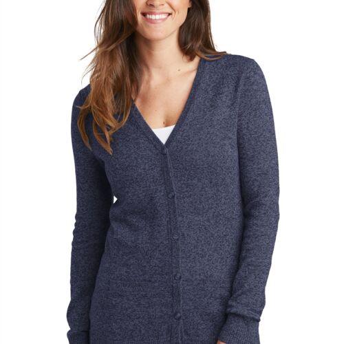 Port Authority® Women's Marled Cardigan Sweater (Yeo & Yeo) Thumbnail