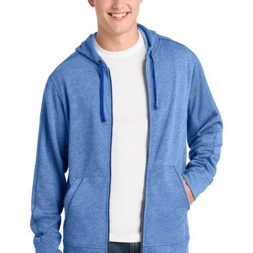 PosiCharge ® Tri Blend Wicking Fleece Full Zip Hooded Jacket (sport option) Thumbnail