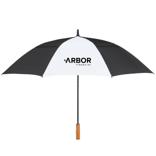 58" Recycled Golf Umbrella with Wooden Handle (ArborFCU) Thumbnail