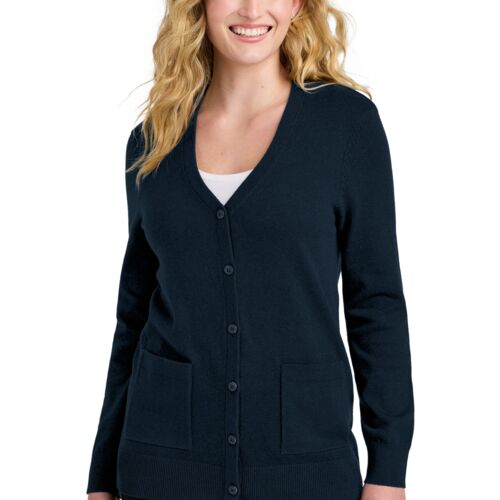 Port Authority® Women’s Easy Care Button-Up Cardigan Sweater (Jaqua) Thumbnail