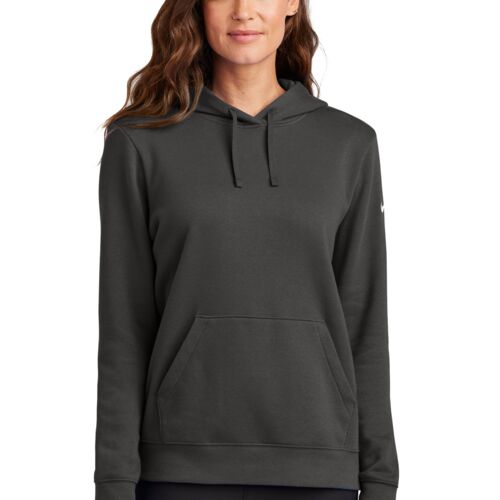 Nike Women's Club Fleece Sleeve Swoosh Pullover Hoodie (CMS Energy) Thumbnail