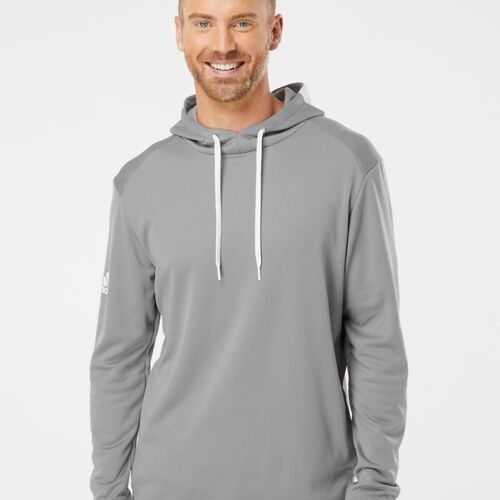 Adidas Men's Textured Mixed Media Midweight Hooded Sweatshirt (Custom Fields Enabled) Thumbnail